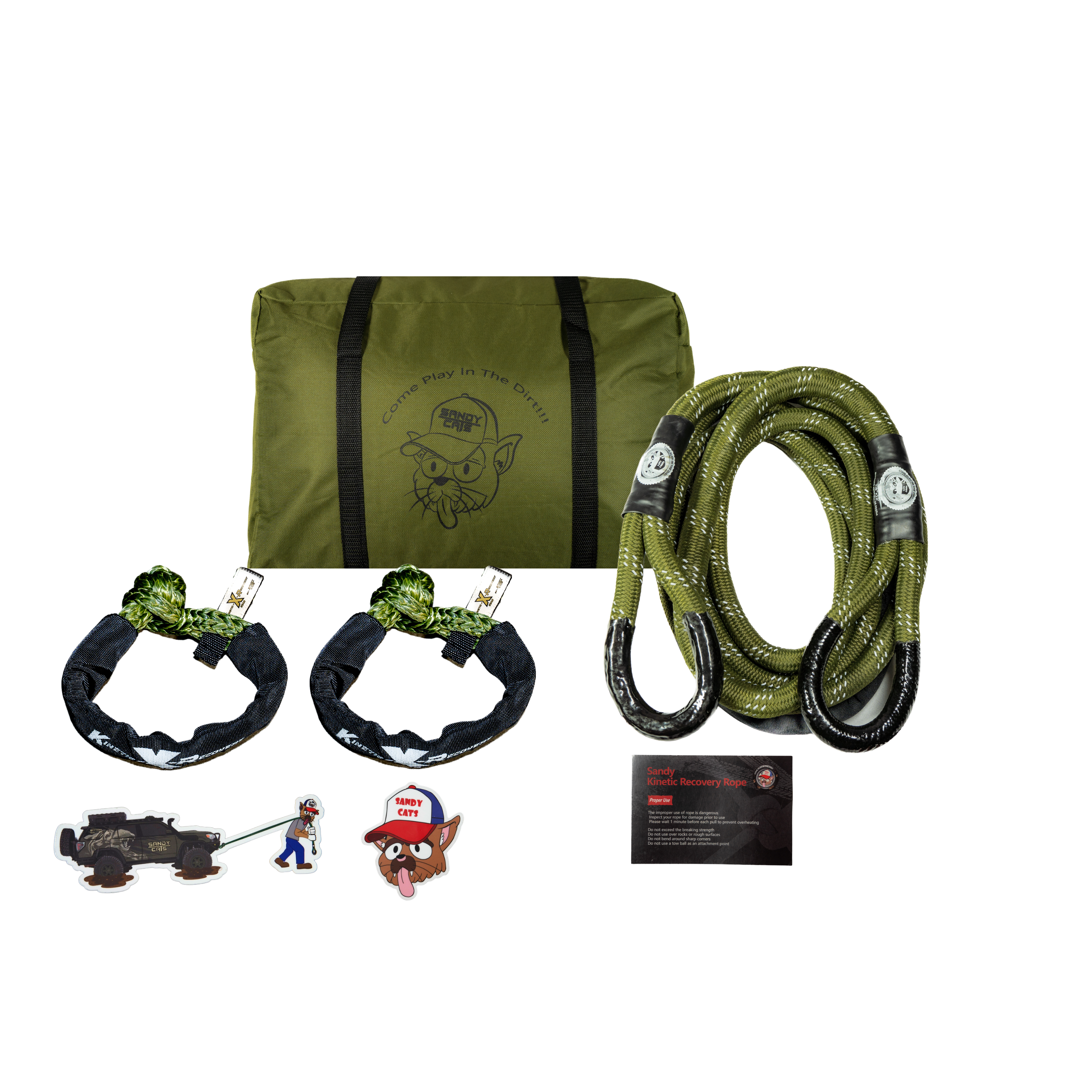 Kinetic-X Standard Recovery Kit, kinetic rope with soft shackles package