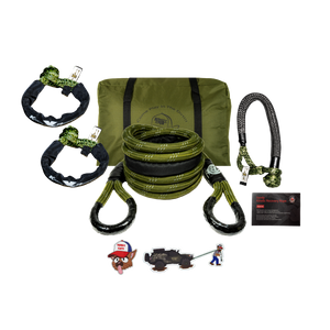 Kinetic-X Ultimate Recovery Kit, kinetic rope with soft shackles and hitch hero package