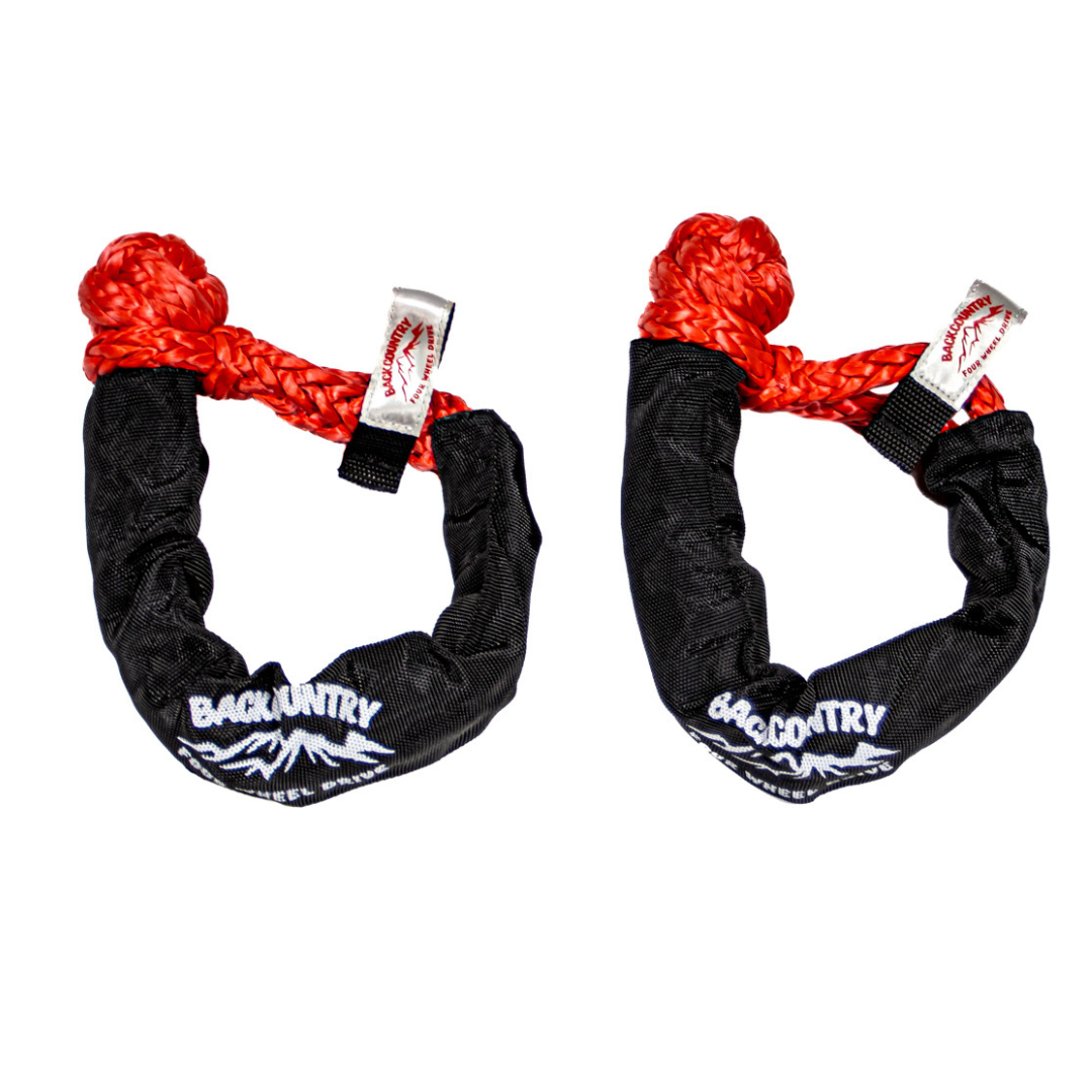 Red soft shackles by Kinetic-X Recovery Gear