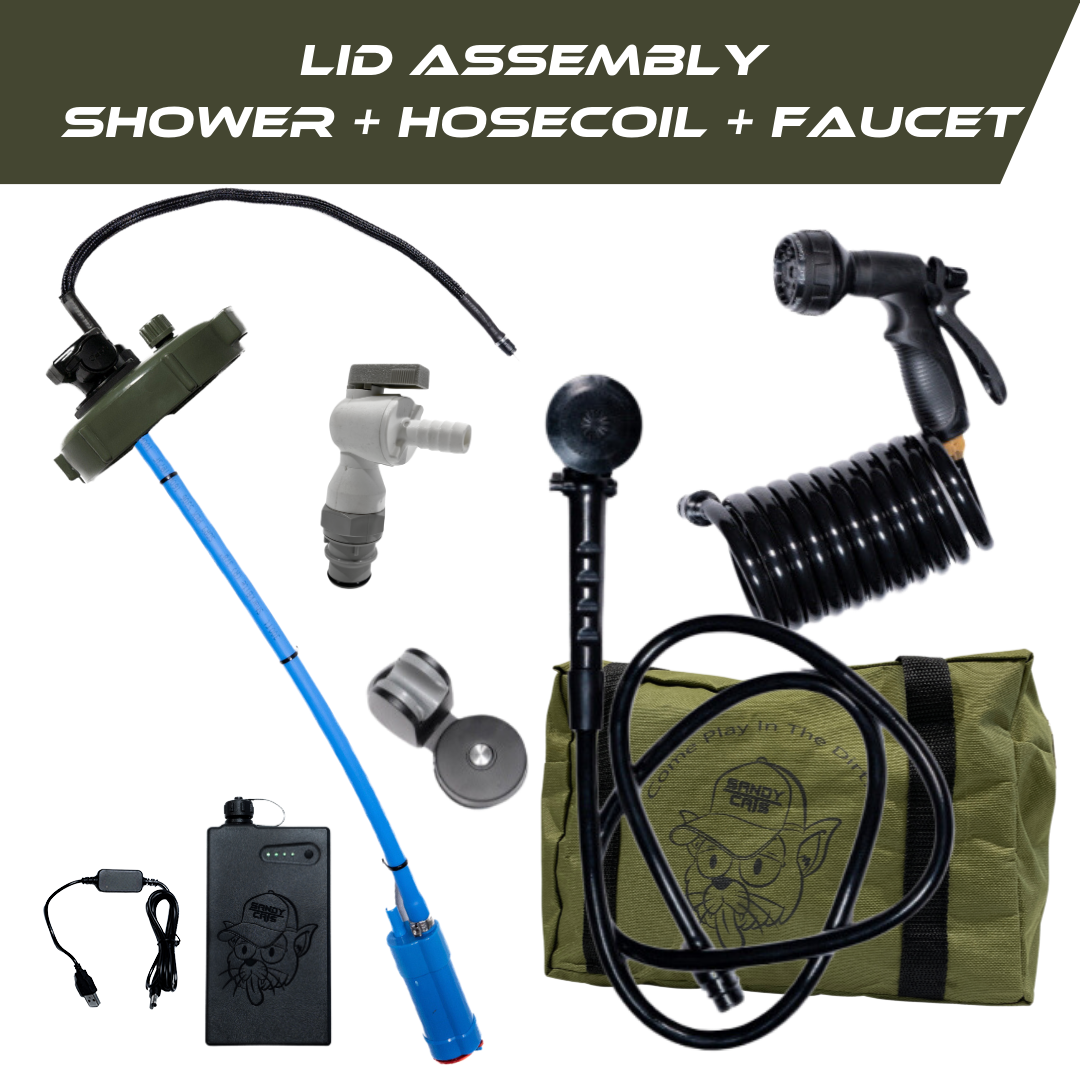 lid green faucet hosecoil shower