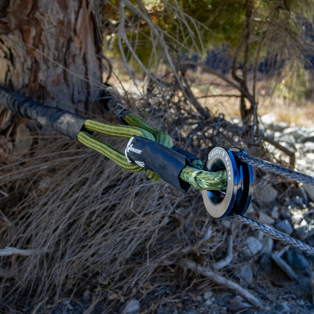 Sandy Cats Kinetic-X bridle, soft shackle and pulley used for winching