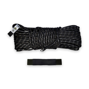 Sandy Cats 90 foot armored synthetic winch line with the line holder that comes in the box, on white