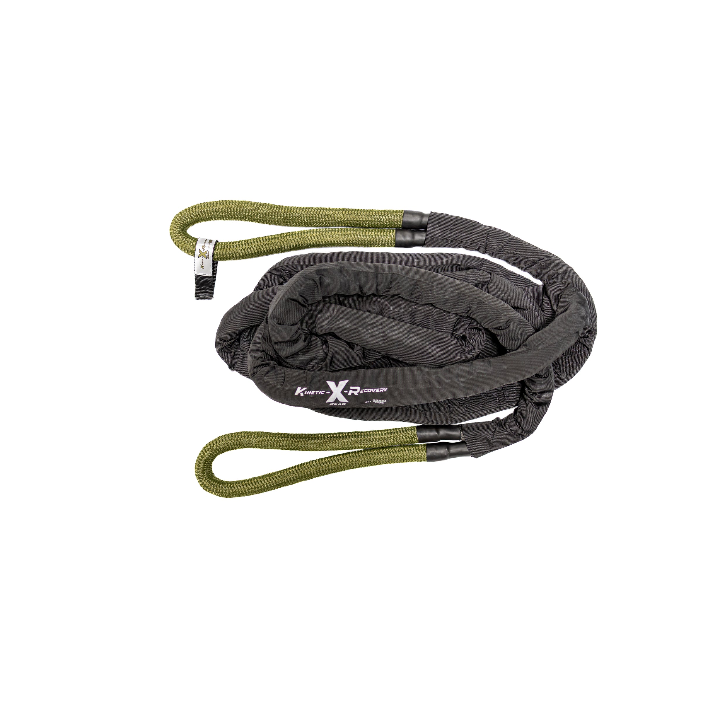 Sandy Cats 3/4 inch by 20 foot Hero Bridle coiled, olive eyes and black cover