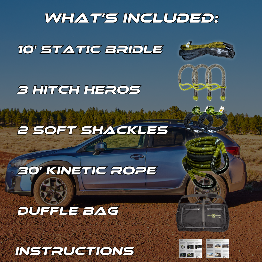 Subaru recovery kit what's included from Sandy Cats Kinetic-X Ropes